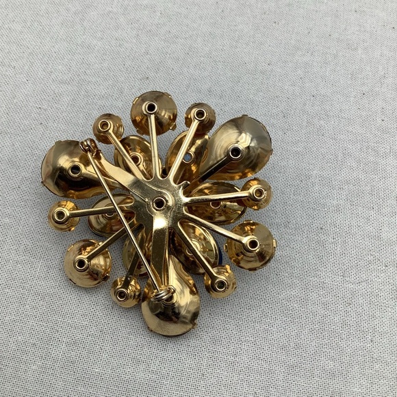 Antique Saphiret And Art Glass Brooch RARE Beauty - Picture 8 of 8